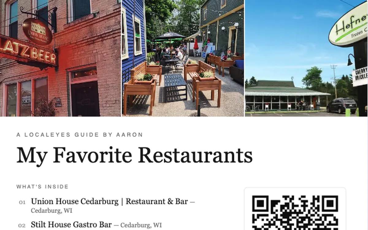 Printed Local Eyes guide with QR code and venue index